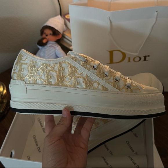 Golden Dior Sneakers 🤍 - Picture 1 of 6